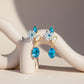 Blue Stone Floral Drop Earrings jewellery product view 2