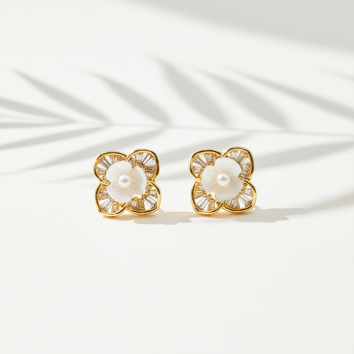 Eterna Bloom Pearl Stud Earrings jewellery product view 4