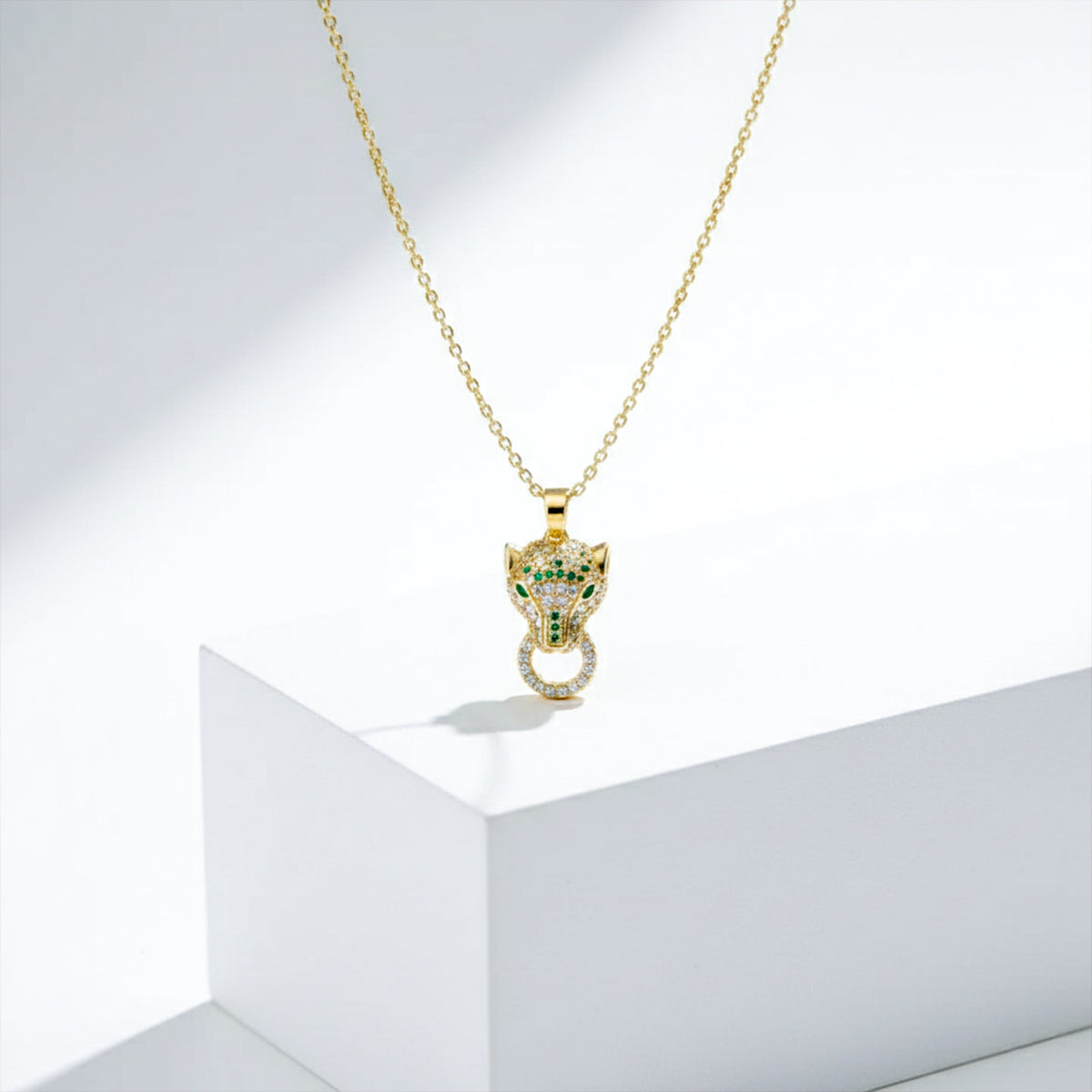 Panther Head Gold Necklace jewellery product view 3