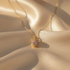 Elegant Pink Blossom Gold Necklace jewellery product view 1