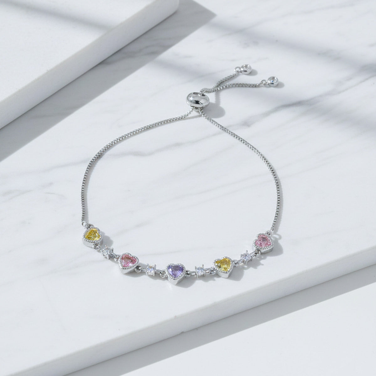 Aurielle Rainbow Heart Elegance Bracelet jewellery product view 4