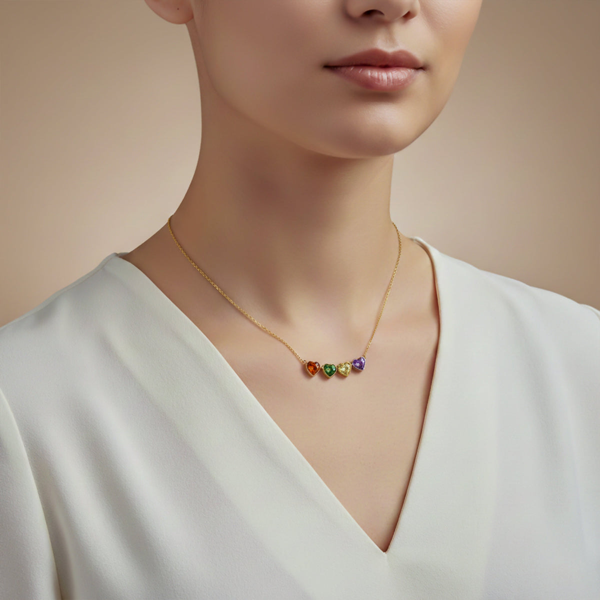 Luxury Four Leaf Clover Gold Necklace jewellery product view 4