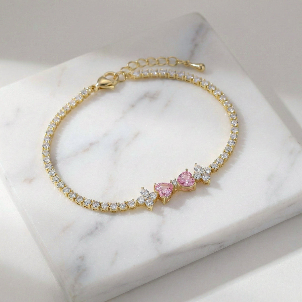Aurora Pink Diamond Bow Bracelet jewellery product view 5