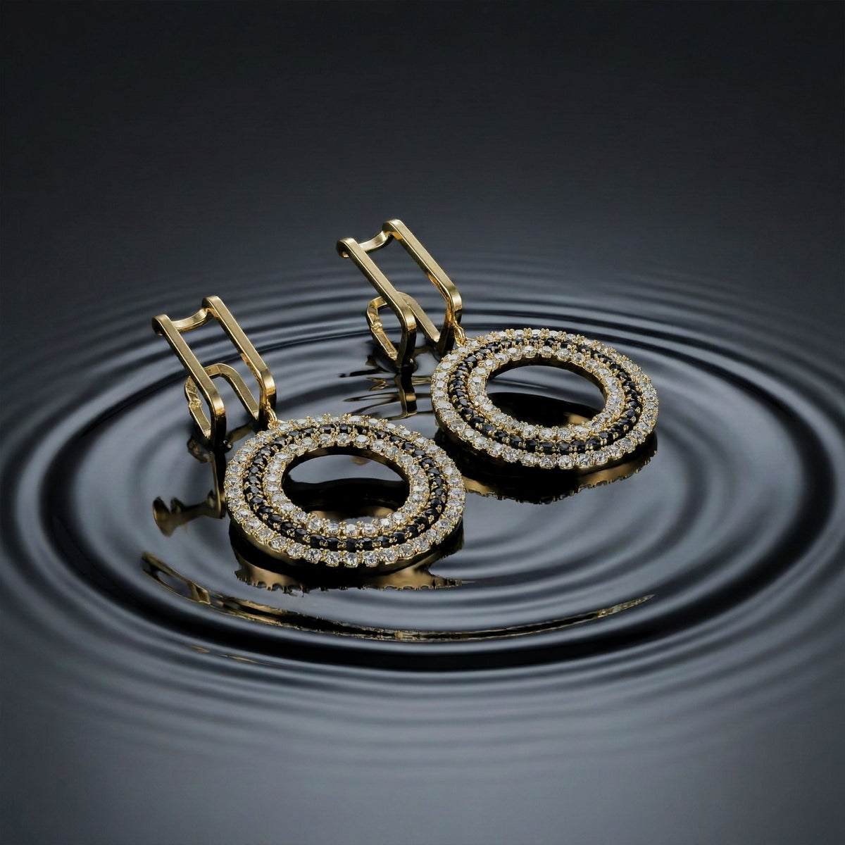 Orbella Crystal Drops Earrings jewellery product view 3
