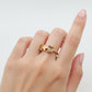 Twin Butterfly Crystal Gold Ring jewellery product view 1
