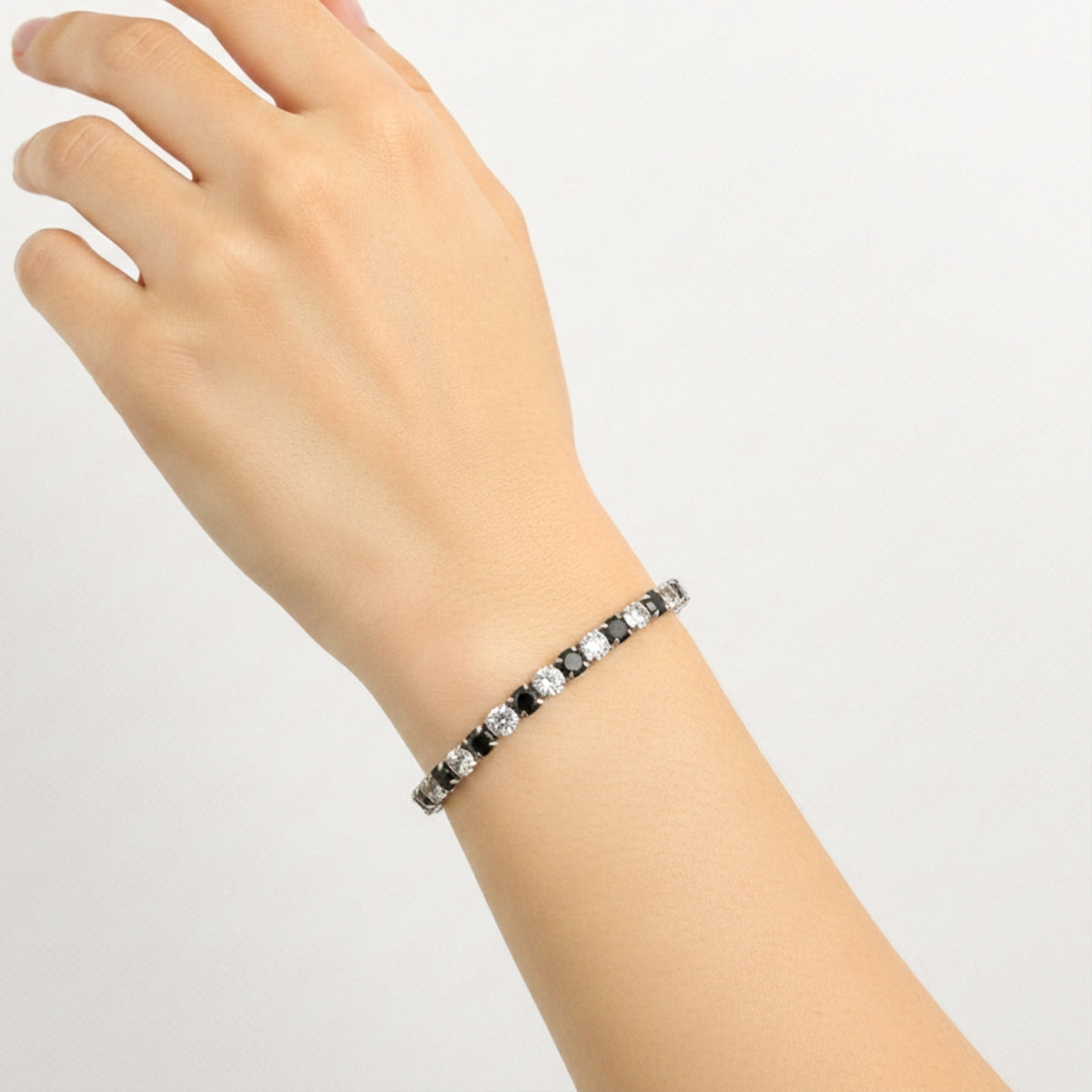 Obsidian Glow Diamond Tennis Bracelet jewellery product view 3