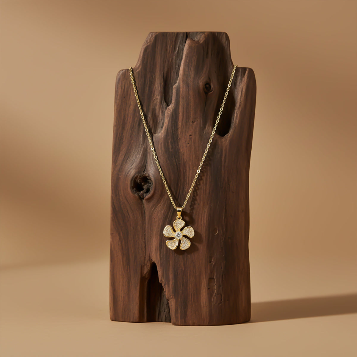 Veloura Diamond Flower Charm Necklace jewellery product view 1