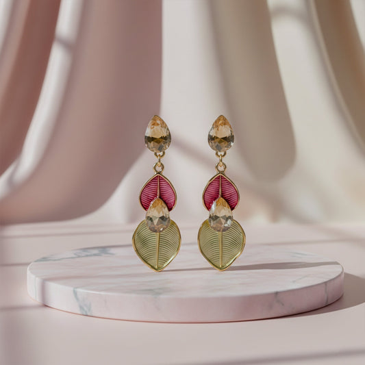 Prism Leaf Statement Earrings jewellery product view 2