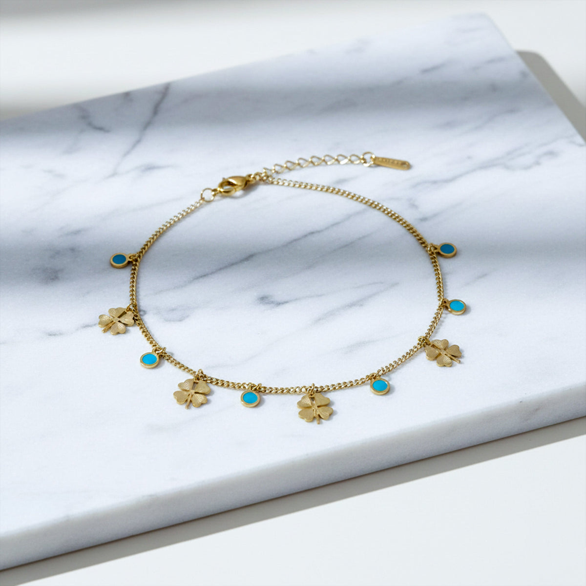 Celestial Clover Nazar Gold Bracelet jewellery product view 5