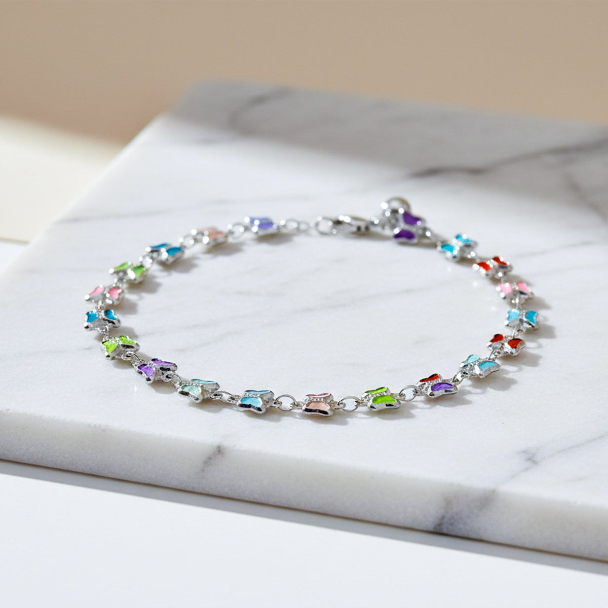 Cute Multicolor Butterfly Chain Anklet jewellery product view 1
