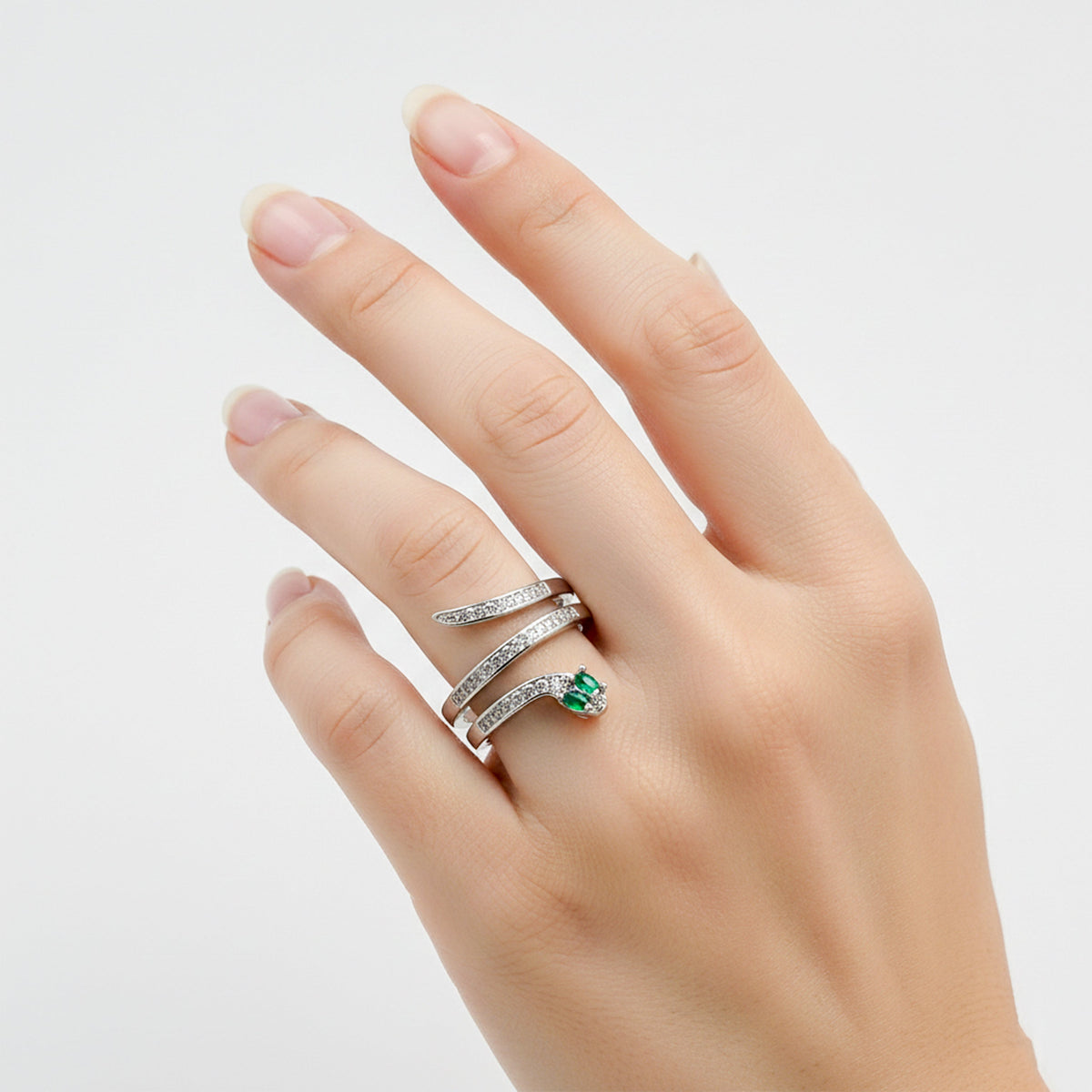 Mystic Emerald Diamond Wrap Ring jewellery product view 5