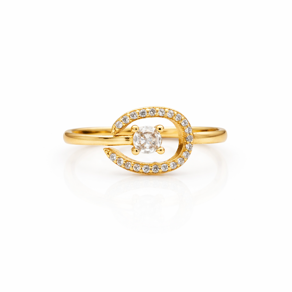 Luxpenny Aurora Swirl Halo Ring jewellery product view 1