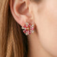 Crimson Flower Studs Earrings jewellery product view 3