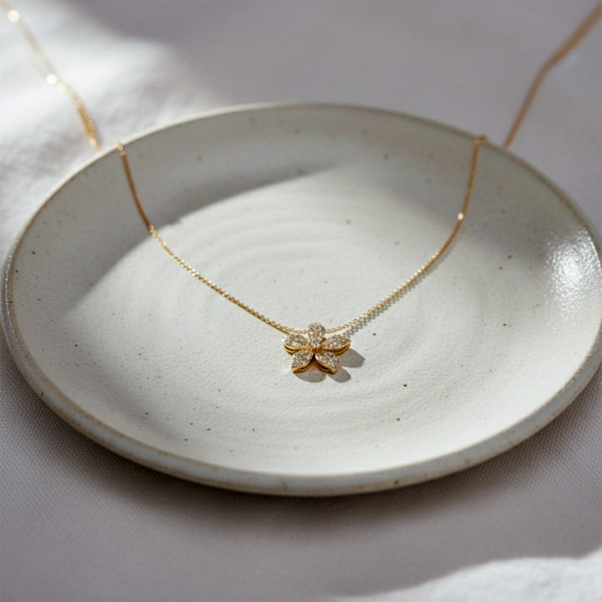 Luxe Floral Sparkle Necklace jewellery product view 3
