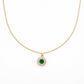 Luxpenny Emerald Halo Gold Pendant Necklace jewellery product view 4