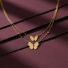 Luxe Pink Crystal Butterfly Necklace jewellery product view 1