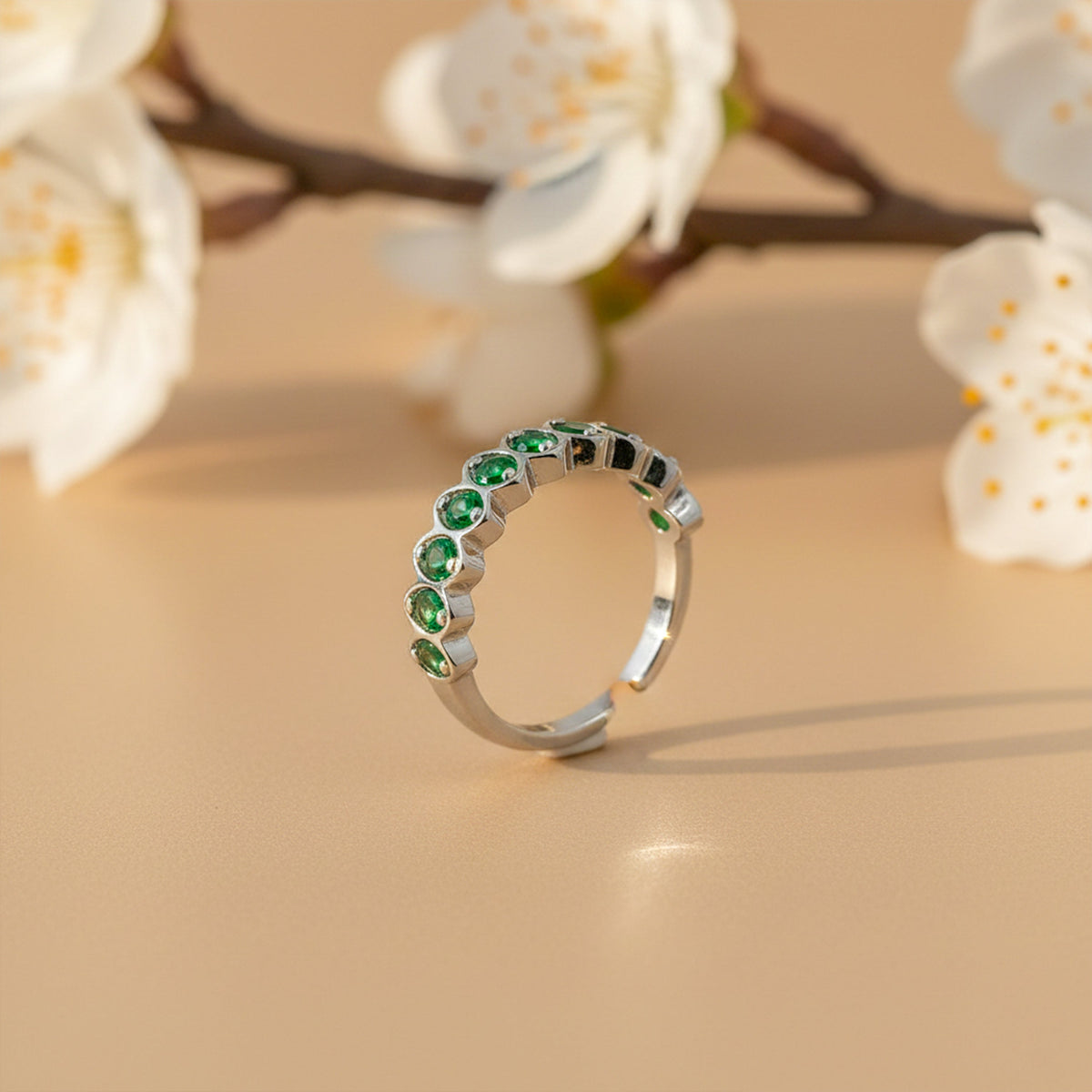 Prestige Green Stone Eternity Ring jewellery product view 1