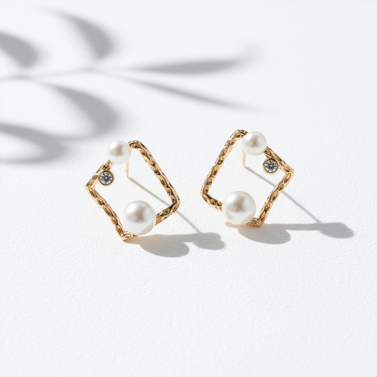 Square Pearl Earrings jewellery product view 11