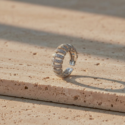 Luxe Pave Diamond Open Band Ring jewellery product view 1