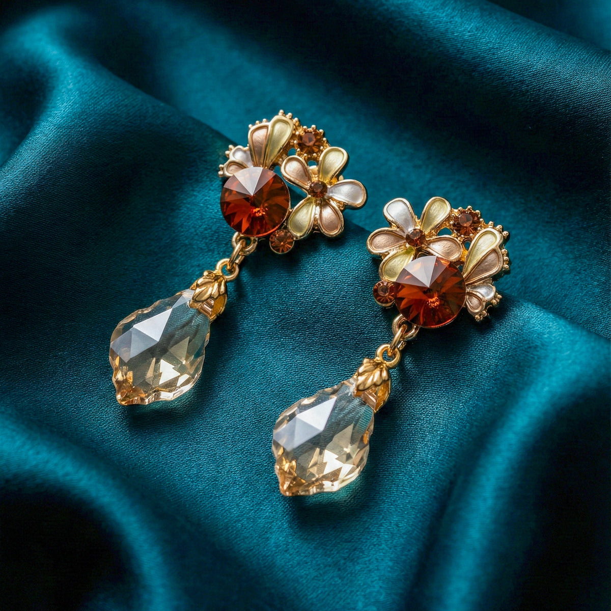 Amber Shine Designer Earrings jewellery product view 4