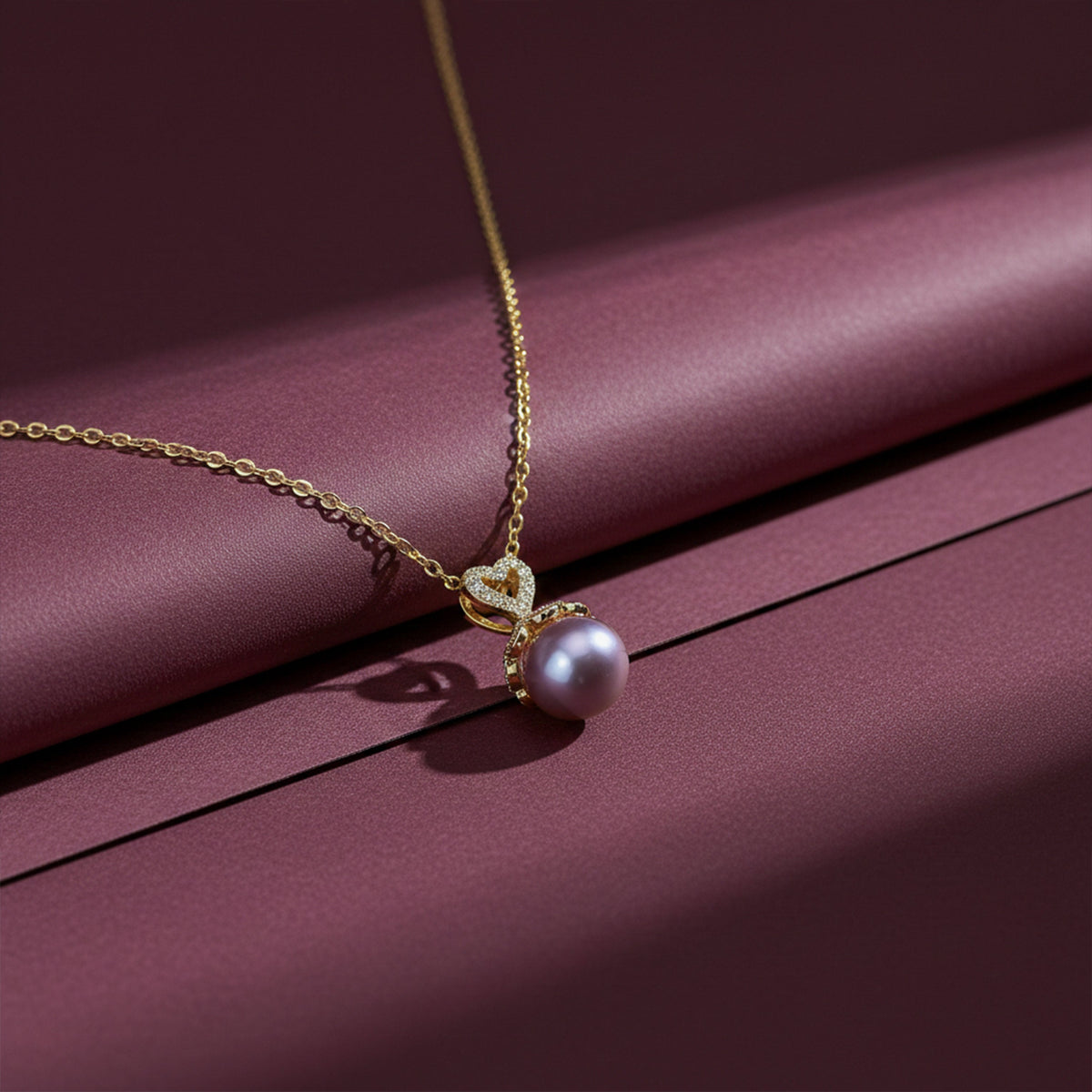 Amore Pearl Heart Necklace jewellery product view 1