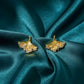 Golden Ginkgo Crystal Earrings jewellery product view 1