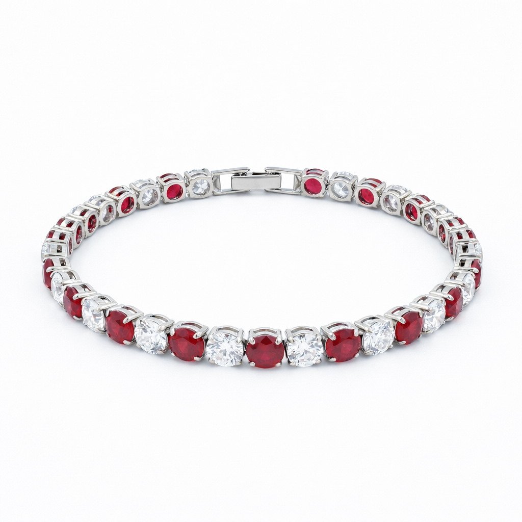 Crimson Royale Tennis Bracelet jewellery product view 6