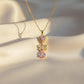 Delicate Heart & Bow Gold Necklace jewellery product view 1