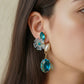 Teal Blossom Drop Earrings jewellery product view 2