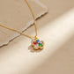 Multicolor Crystal Flower Pendant Necklace jewellery product view 2