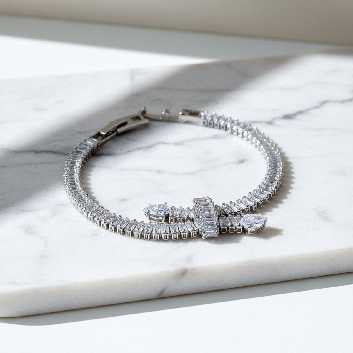 Aurielle Crystal Baguette Bracelet jewellery product view 3