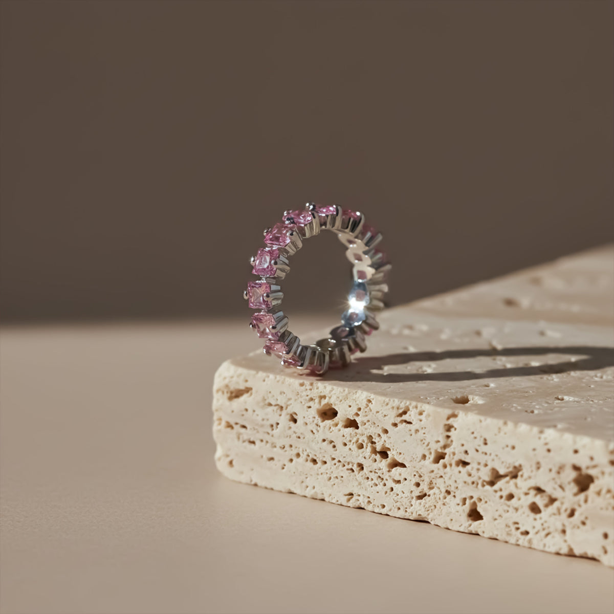 Aurora Pink Diamond Circle Ring jewellery product view 1