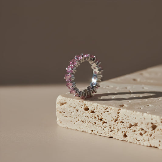 Aurora Pink Diamond Circle Ring jewellery product view 1