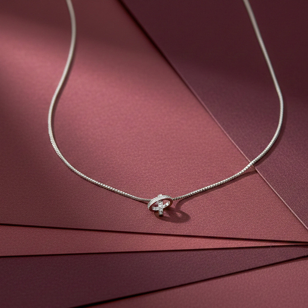 Infinity Cross Diamond Silver Necklace jewellery product view 2