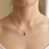 Shiny Pink Floral Gold Chain Necklace jewellery product view 1