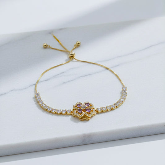 Violet Blossom Diamond Bracelet jewellery product view 2