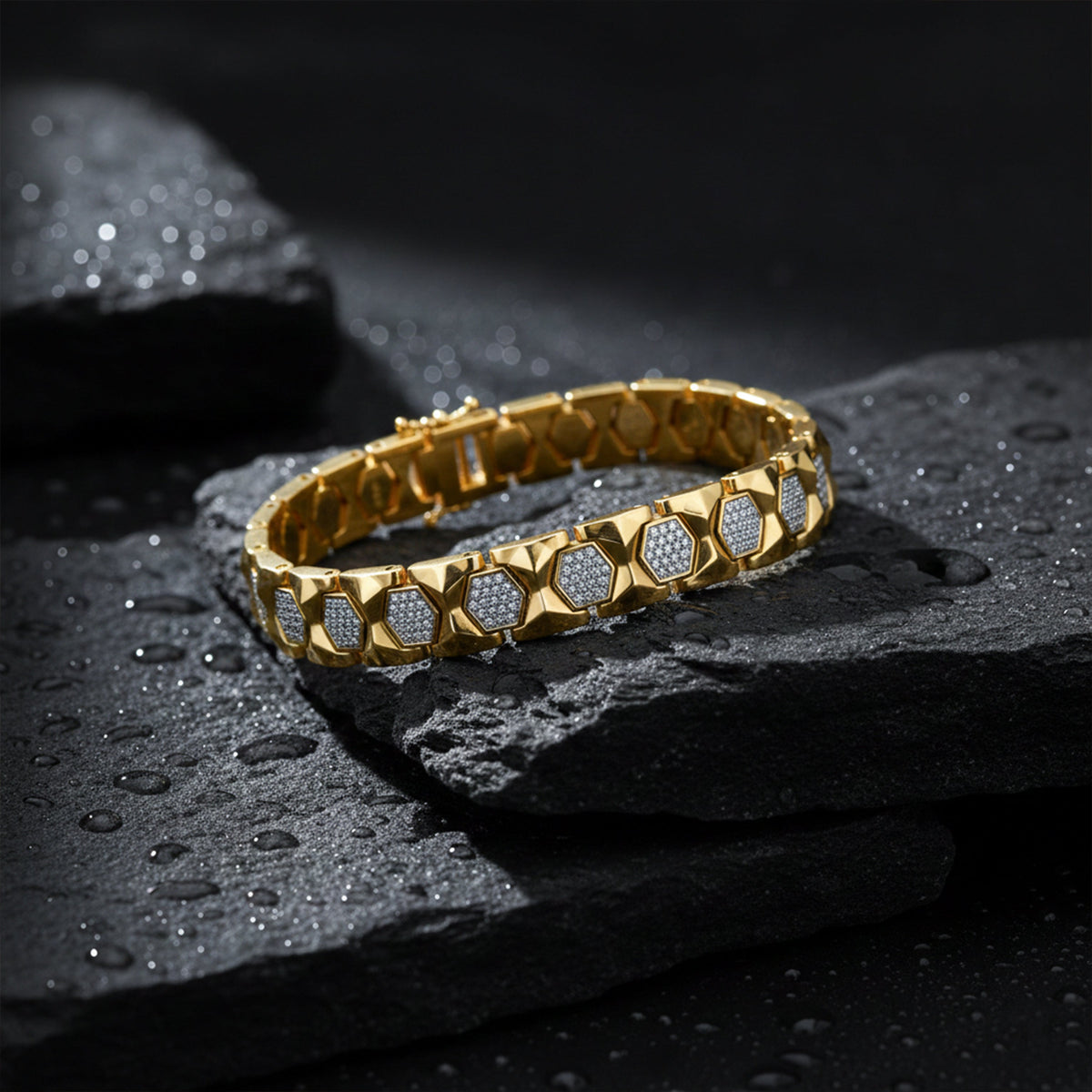 HexaStone Gold Luxe Bracelet jewellery product view 1