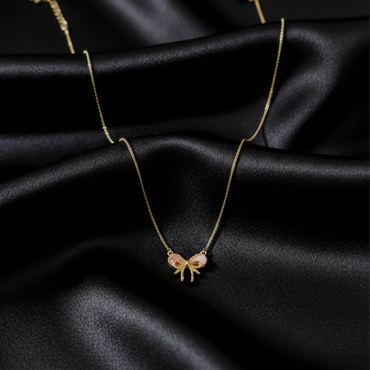 Celestine Luxe Ribbon Pearl Necklace jewellery product view 7