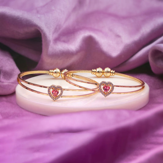 Rati Free Size Heart Bangles jewellery product view 1