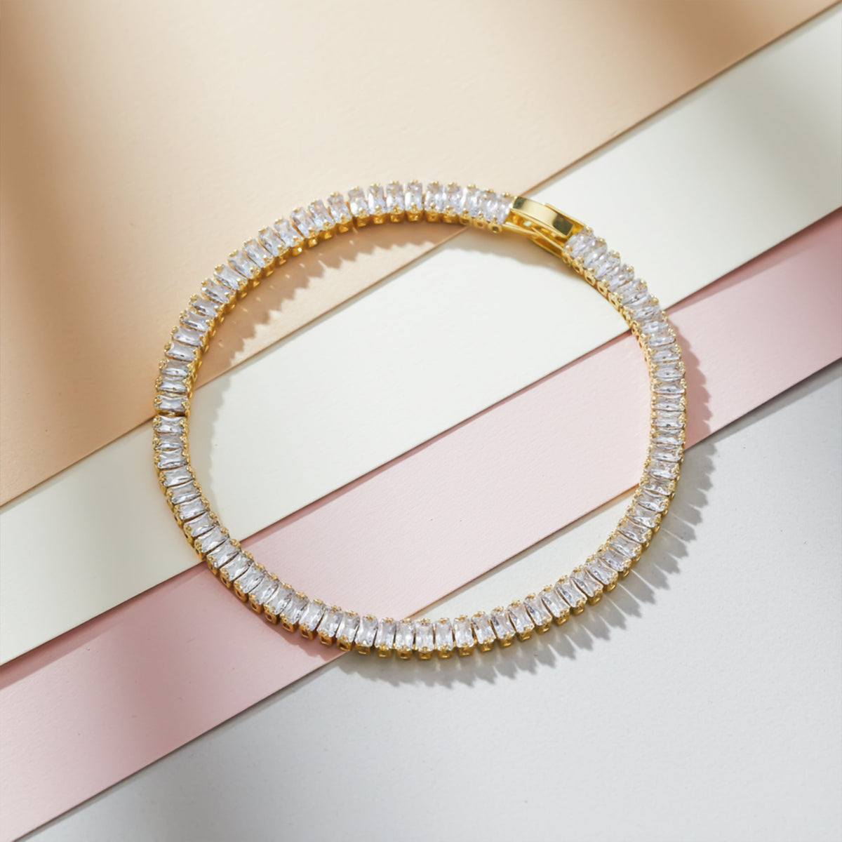 Classic Gold CZ Tennis Bracelet jewellery product view 2