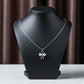 Elegant Silver Heart & Pearl Bow Necklace jewellery product view 4