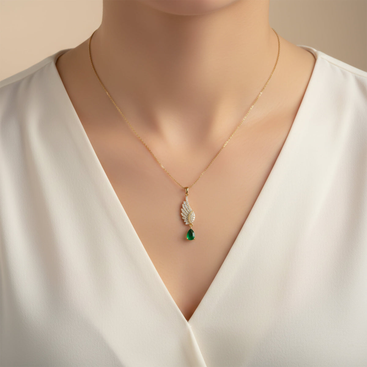 Angel Wing Pendant Necklace jewellery product view 3