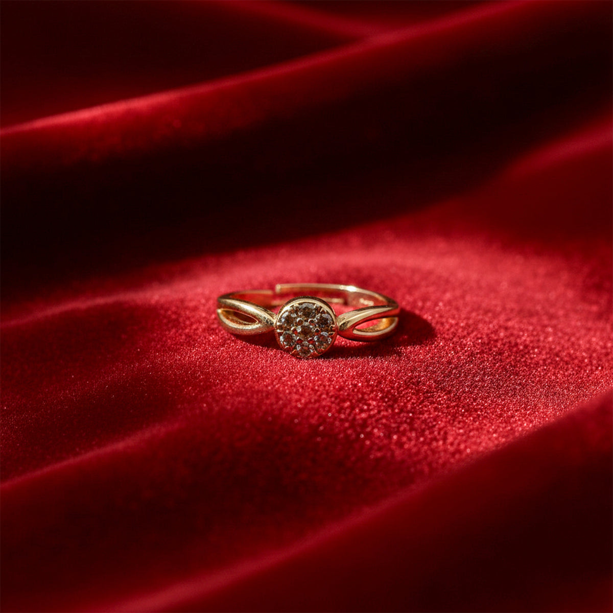 Royal Halo Crystal Gold Ring jewellery product view 3