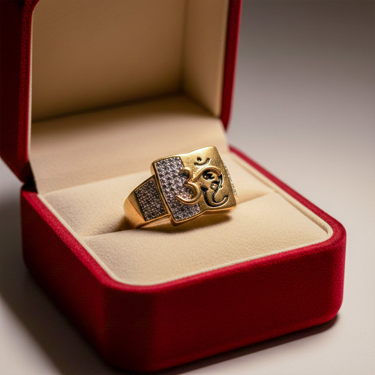 Om Power Gold Ring jewellery product view 6