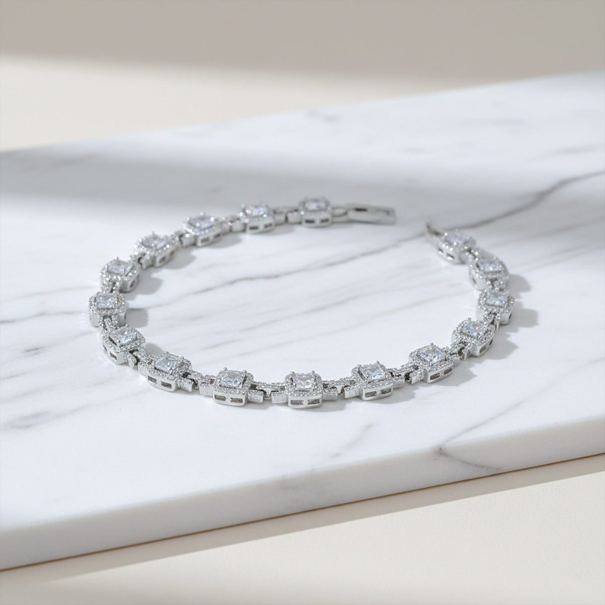 Diamond Square Luxe Tennis Bracelet jewellery product view 3