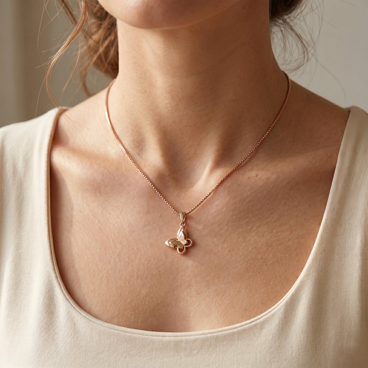 Butterfly Charm Necklace style 1 jewellery product view 1