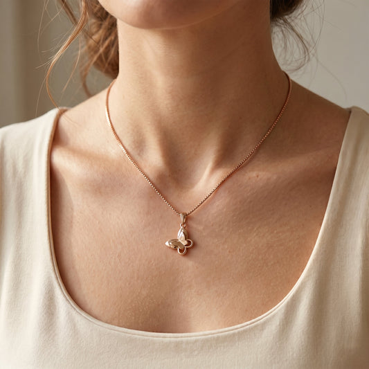 Butterfly Charm Necklace style 1 jewellery product view 1