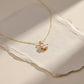 Delicate Pink Floral Charm Gold Necklace jewellery product view 4
