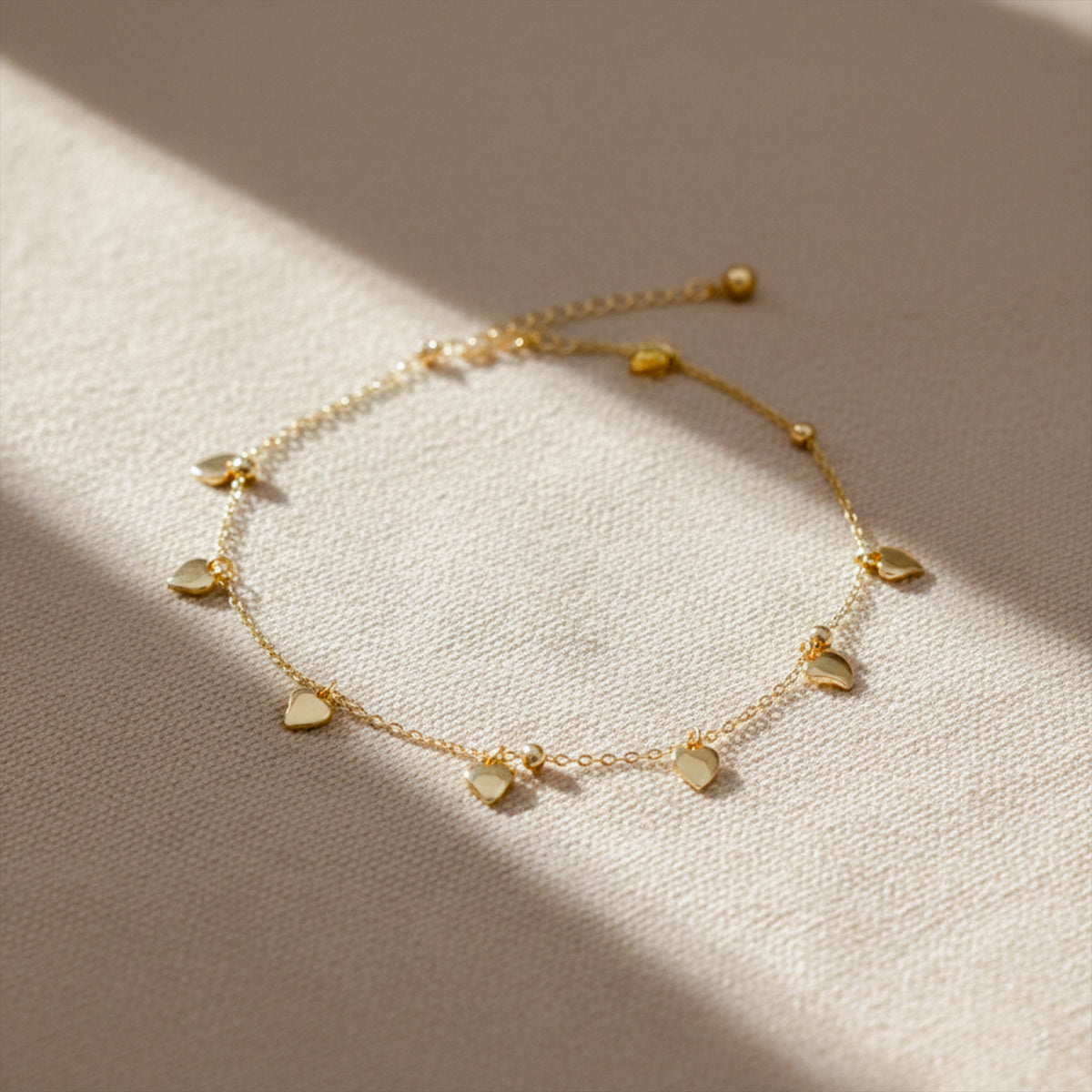 Amora Luxe Heart Charm Anklet jewellery product view 1