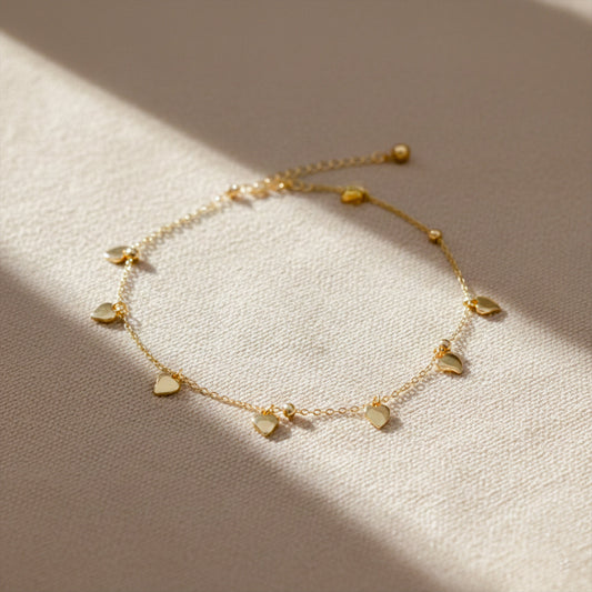 Amora Luxe Heart Charm Anklet jewellery product view 1